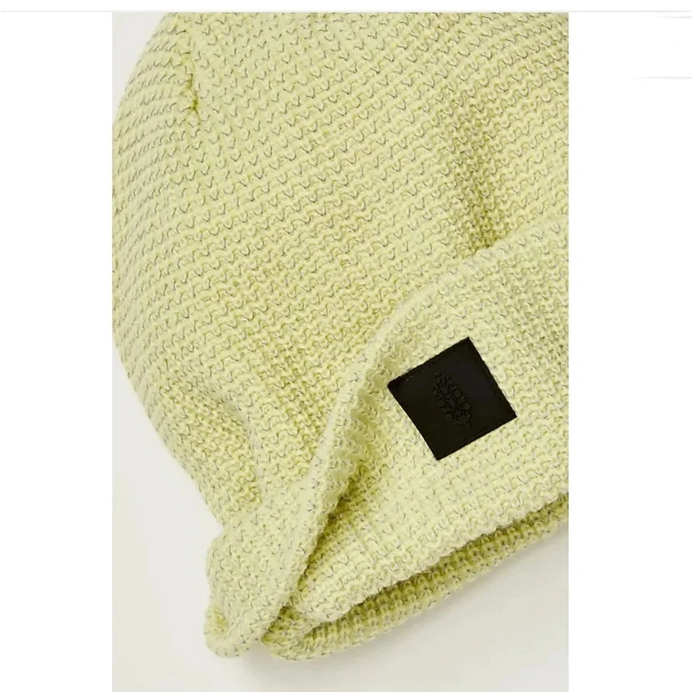 Free People Let's Race Fleece Lined Yarn Beanie Dandelion new NWT one size hat